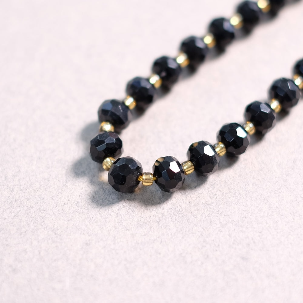 Fil de Perles en Obsidienne Naturelle – Perles Ovales 8~8.5mm