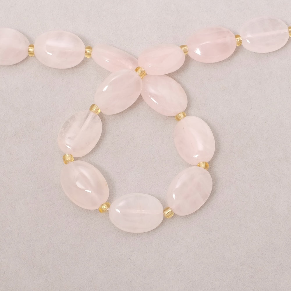 2 Perles naturelle ovale 14x10mm en Quartz rose