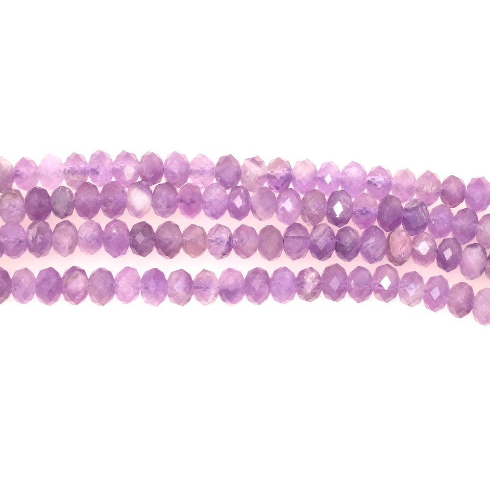 Fil de Perles naturelles facettées 6x4mm en Améthyste