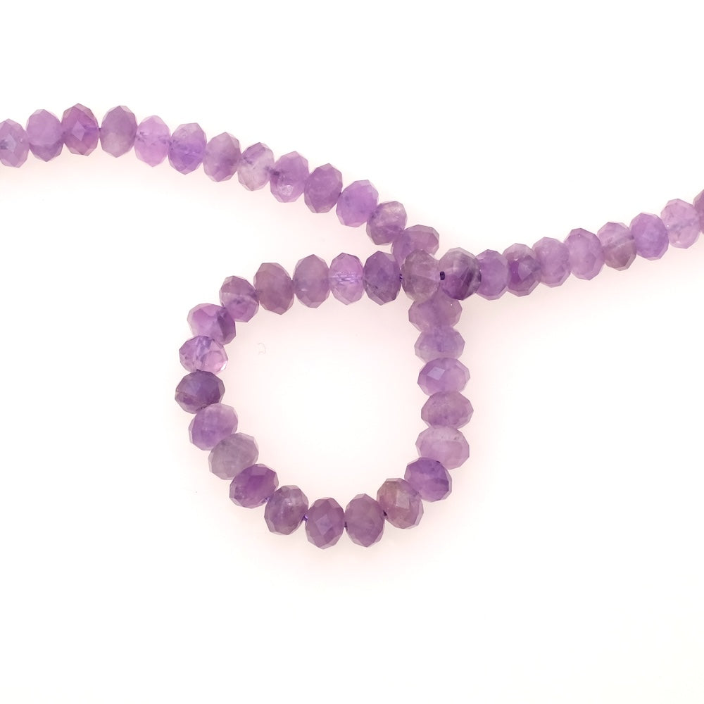 8 Perles naturelles facettées 6x4mm en Améthyste