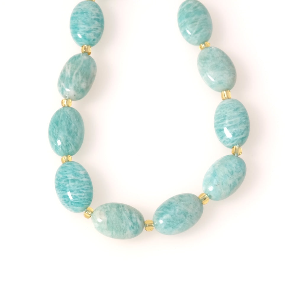 Fil de Perles naturelles ovales 15 x 10mm en Amazonite