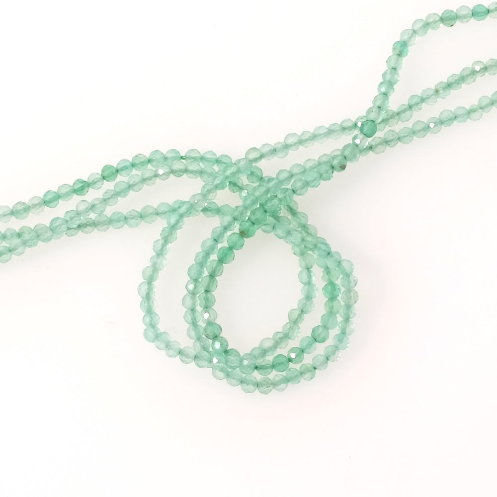 Fil de perle 2mm facettée en pierre naturelle Onyx vert