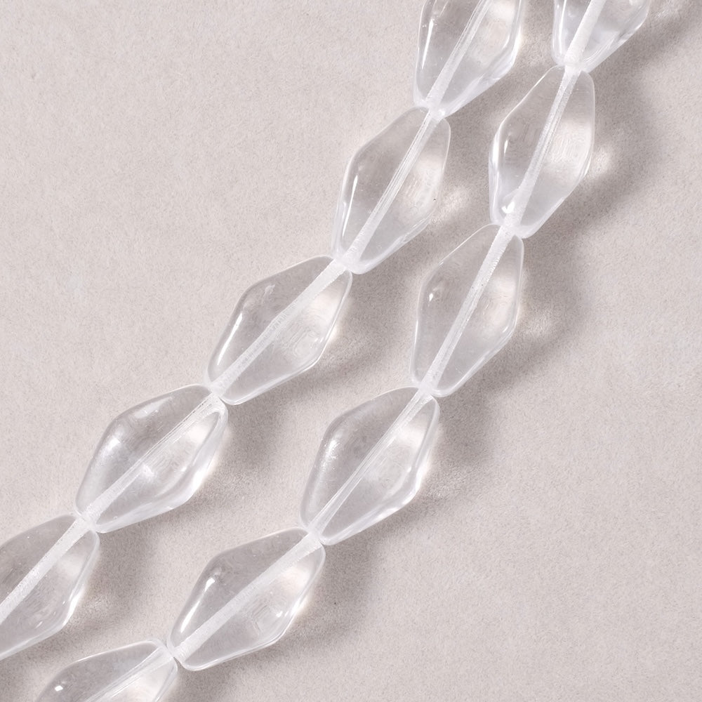 Fil de perles de Bohème Olives bicône 18 x 13mm transparent