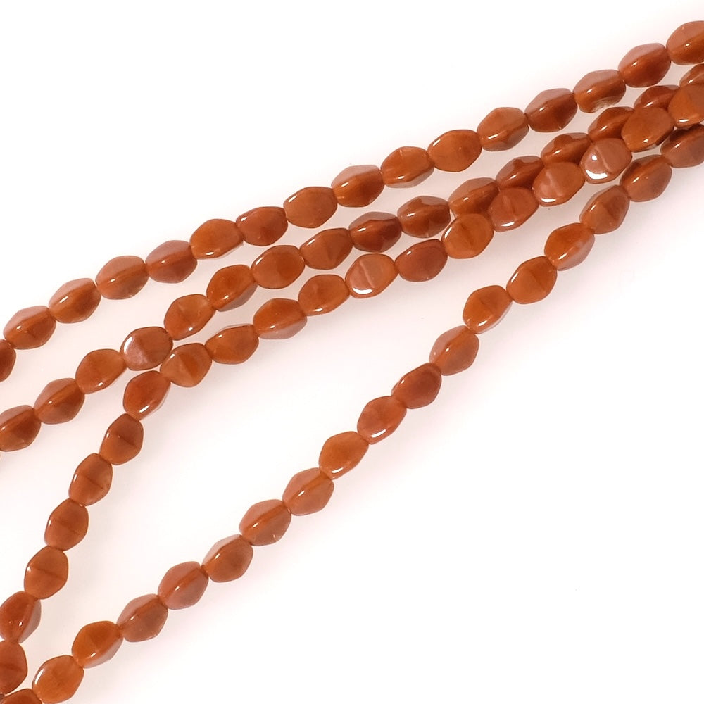 Fil de perles de Bohème Olives facettées 5mm marron chocolat