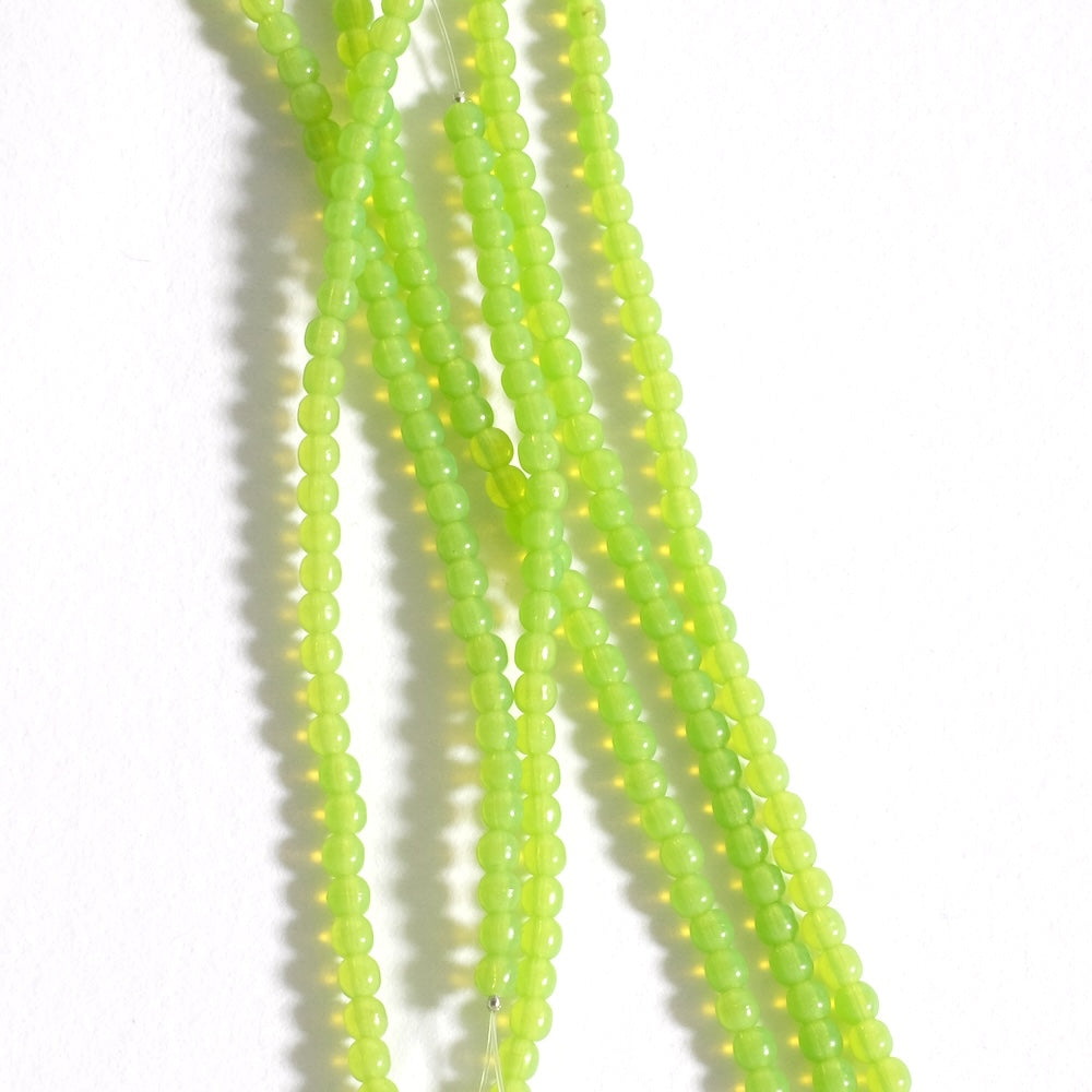 Fil de perles de Bohème rondes 3mm vert