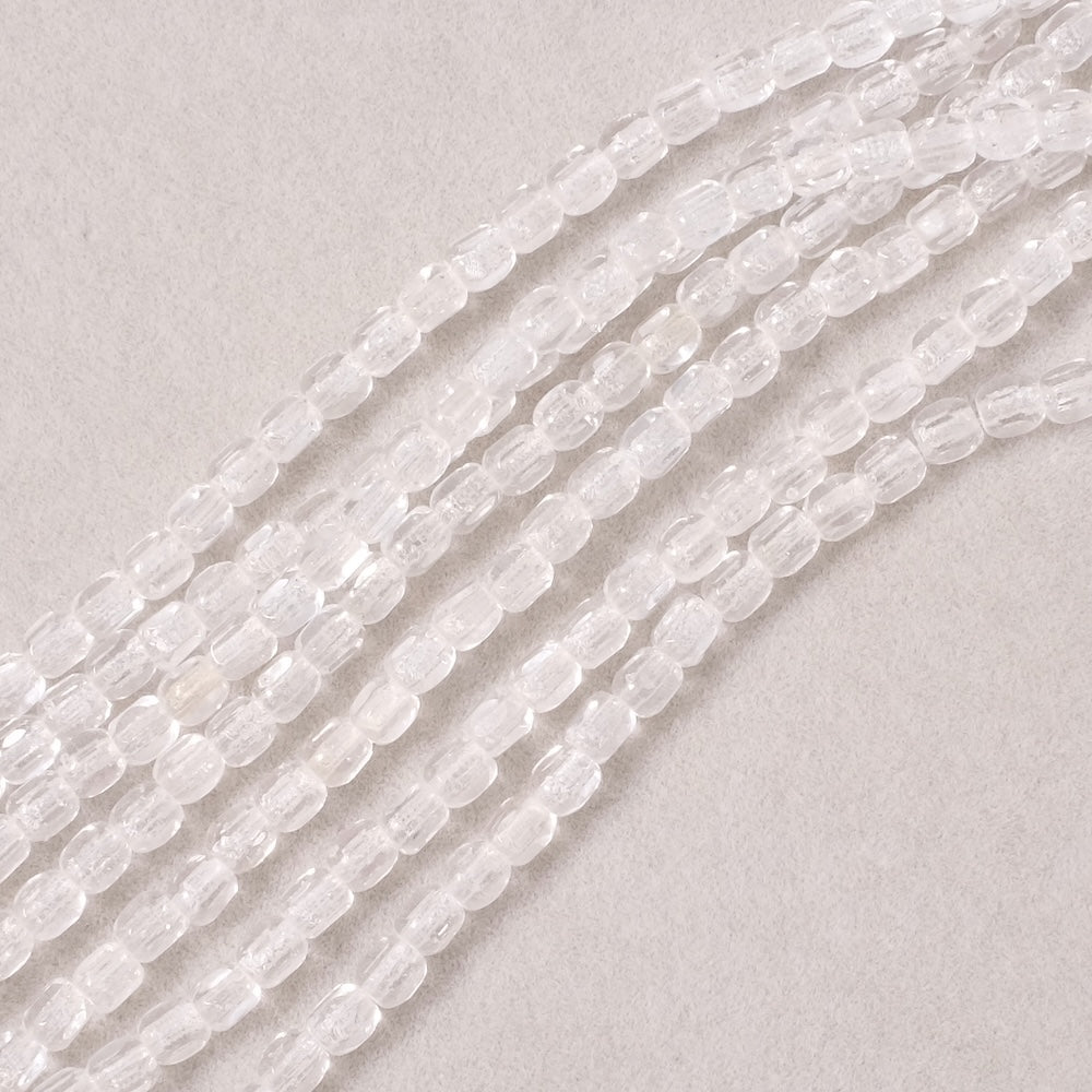 Fil de perles de Bohème rondes facettées 3mm transparent