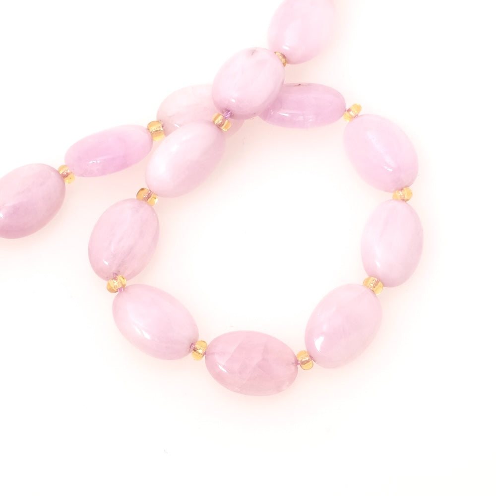 Fil de perles en pierre naturelle ovales 14x10mm Kunzite
