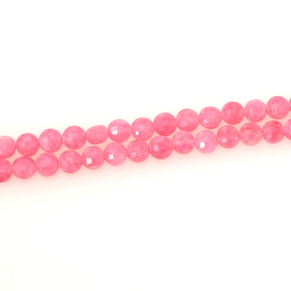 Fil de perles en pierre naturelle palet facetté 6,5mm en Rhodochrosite