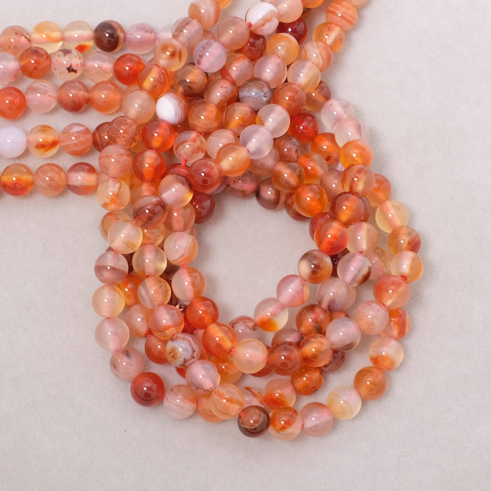 Fil de perles en pierres naturelles ronde 6mm en Agate