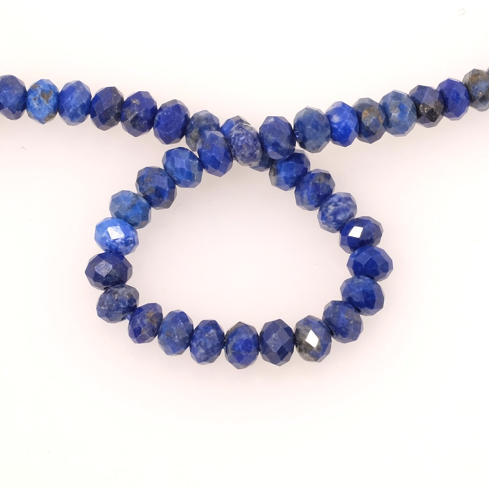 8 perles naturelles facettées 6x4mm en Lapis Lazuli