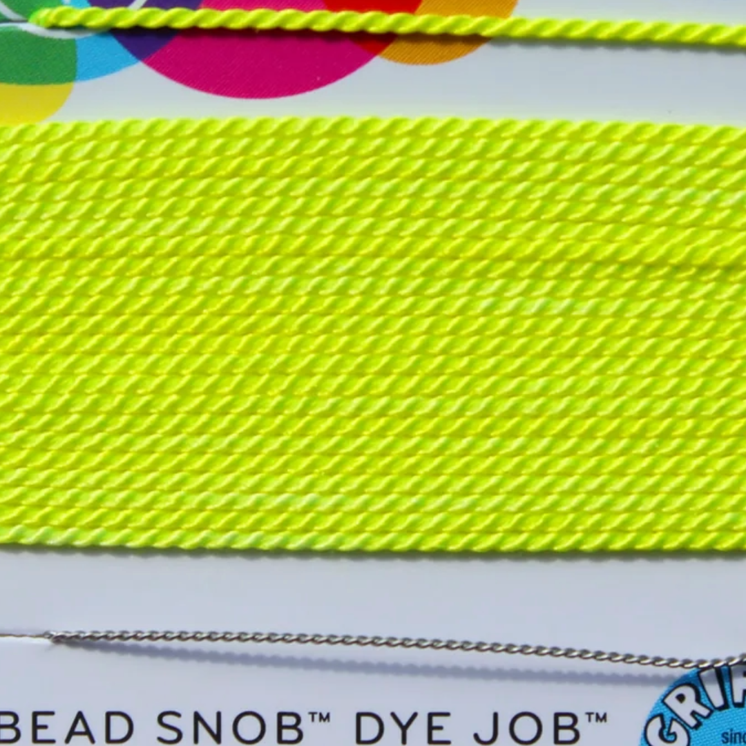 Fil de soie naturelle Griffin Jaune fluo 0,35mm avec aiguille par 2 mètres