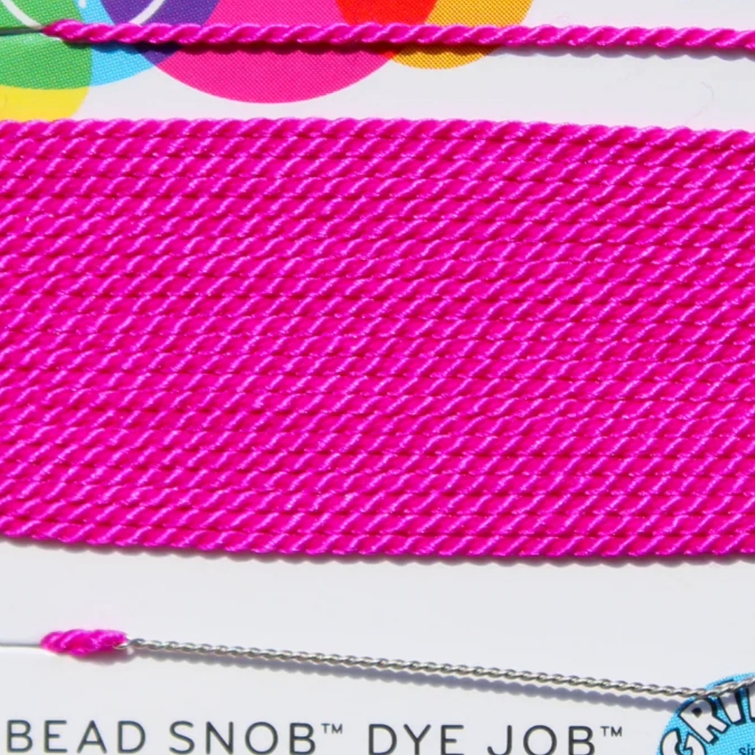 Fil de soie naturelle Griffin Rose fluo 0,35mm avec aiguille Perles corner