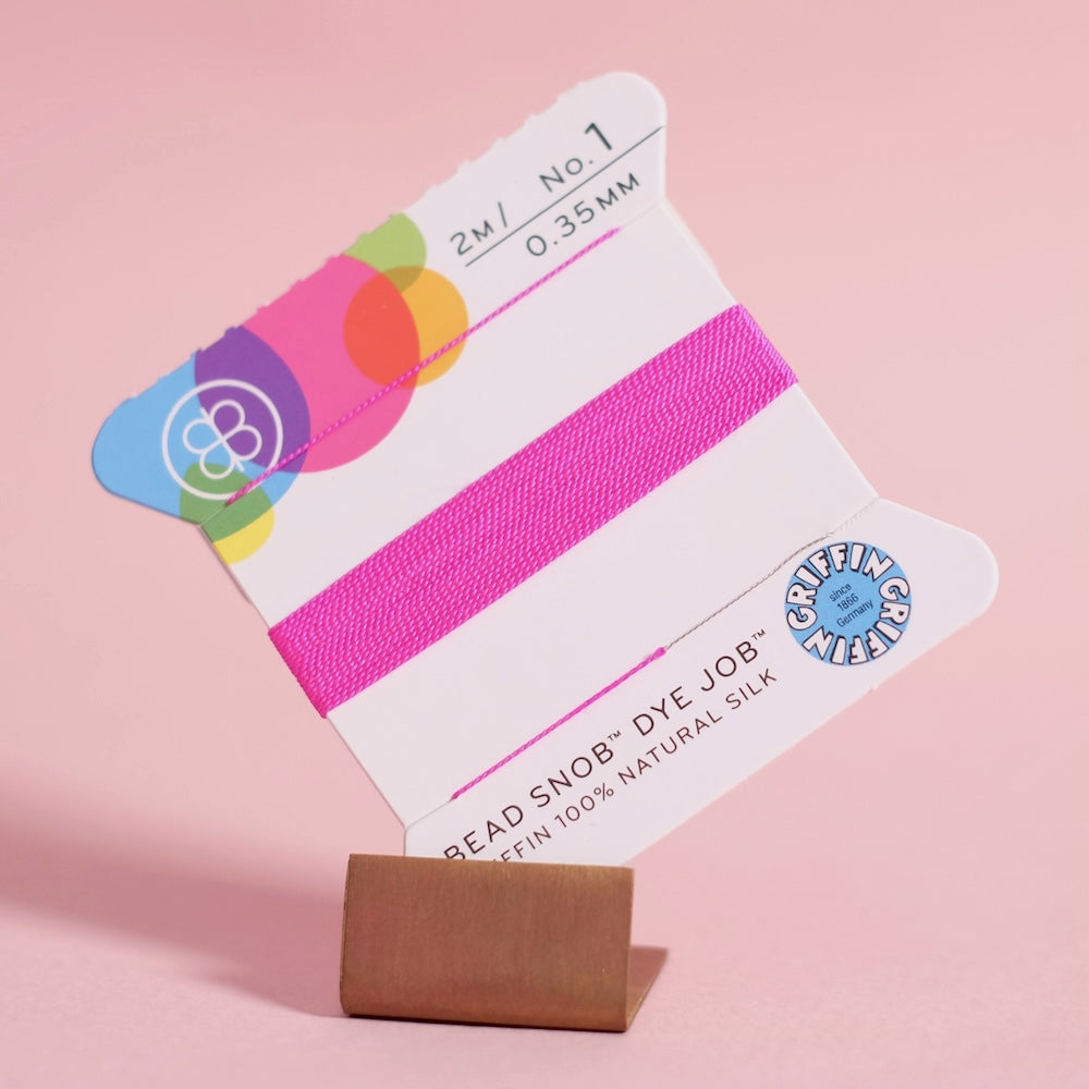 Fil de soie naturelle Griffin Rose fluo