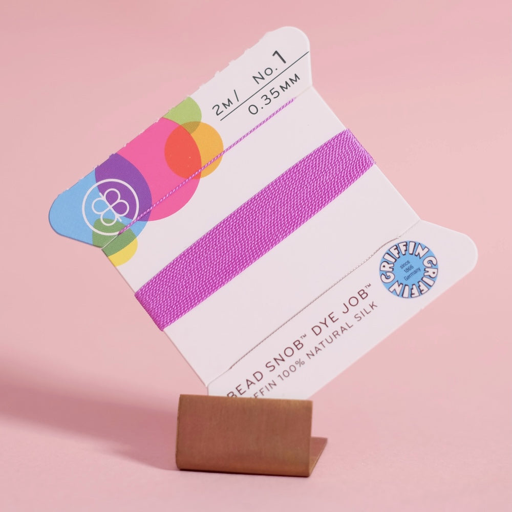 Fil de soie naturelle Griffin Violet 0,35mm avec aiguille par 2 mètres