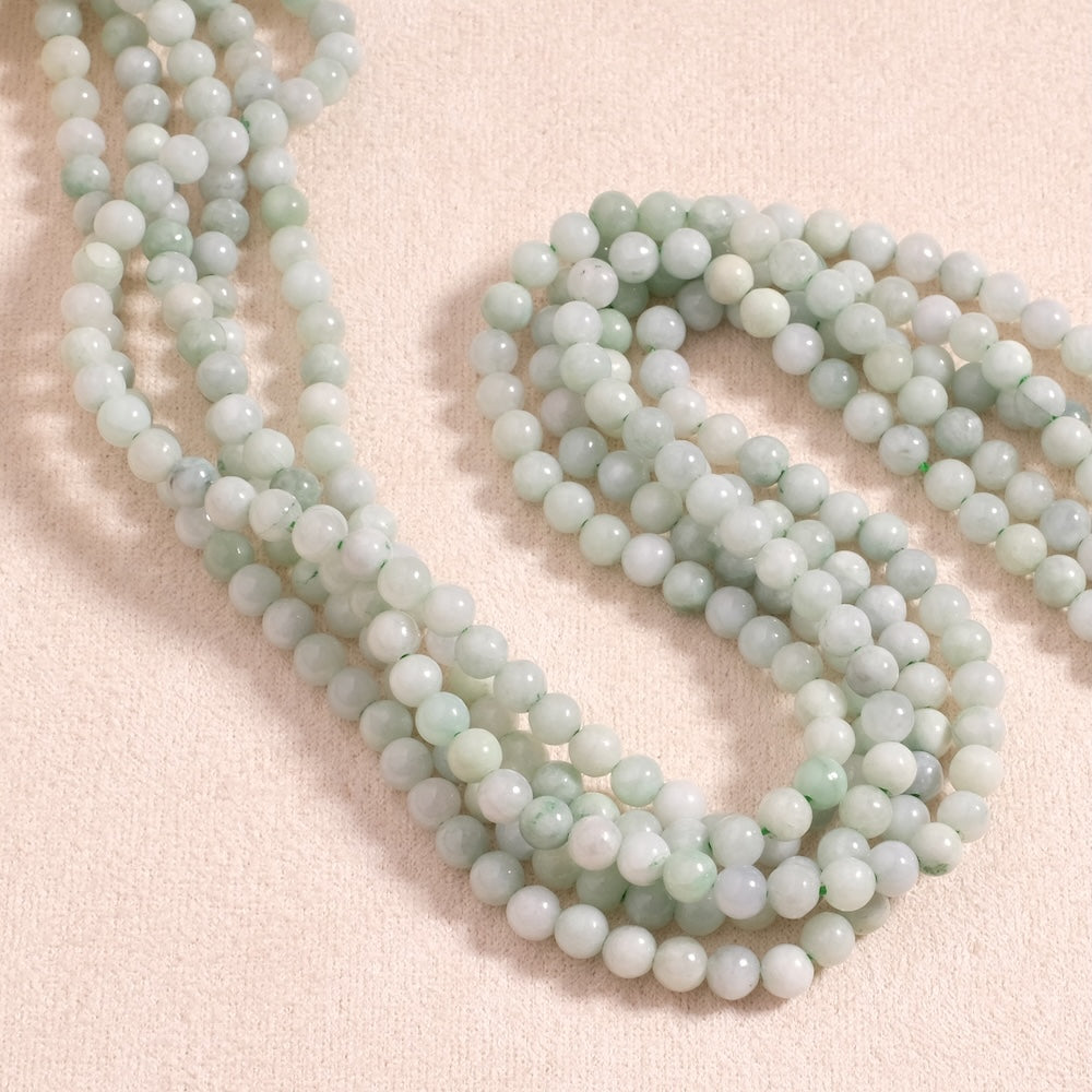 20 perles naturelles rondes 4mm en Jade Jadéite