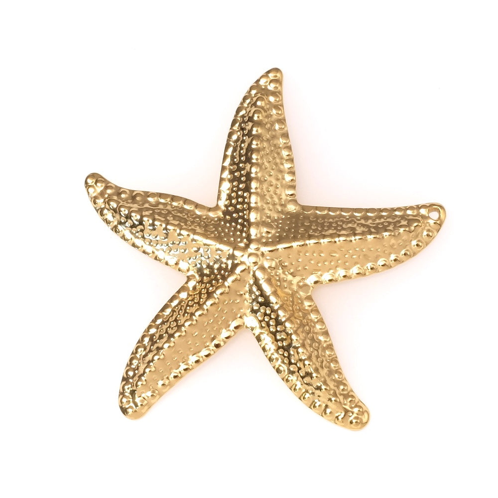 Grand Pendentif étoile de mer en acier inoxydable 304 Doré 18K