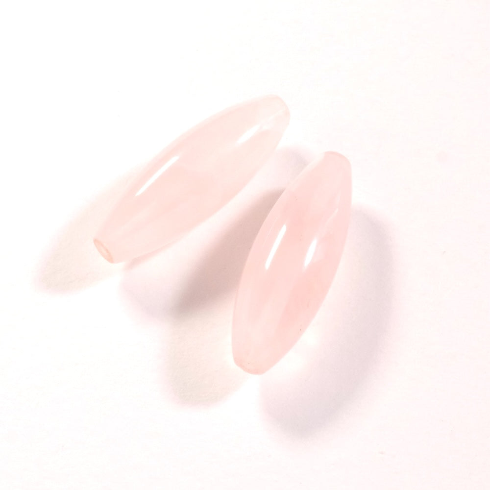 Grande perle ovale — quartz rose