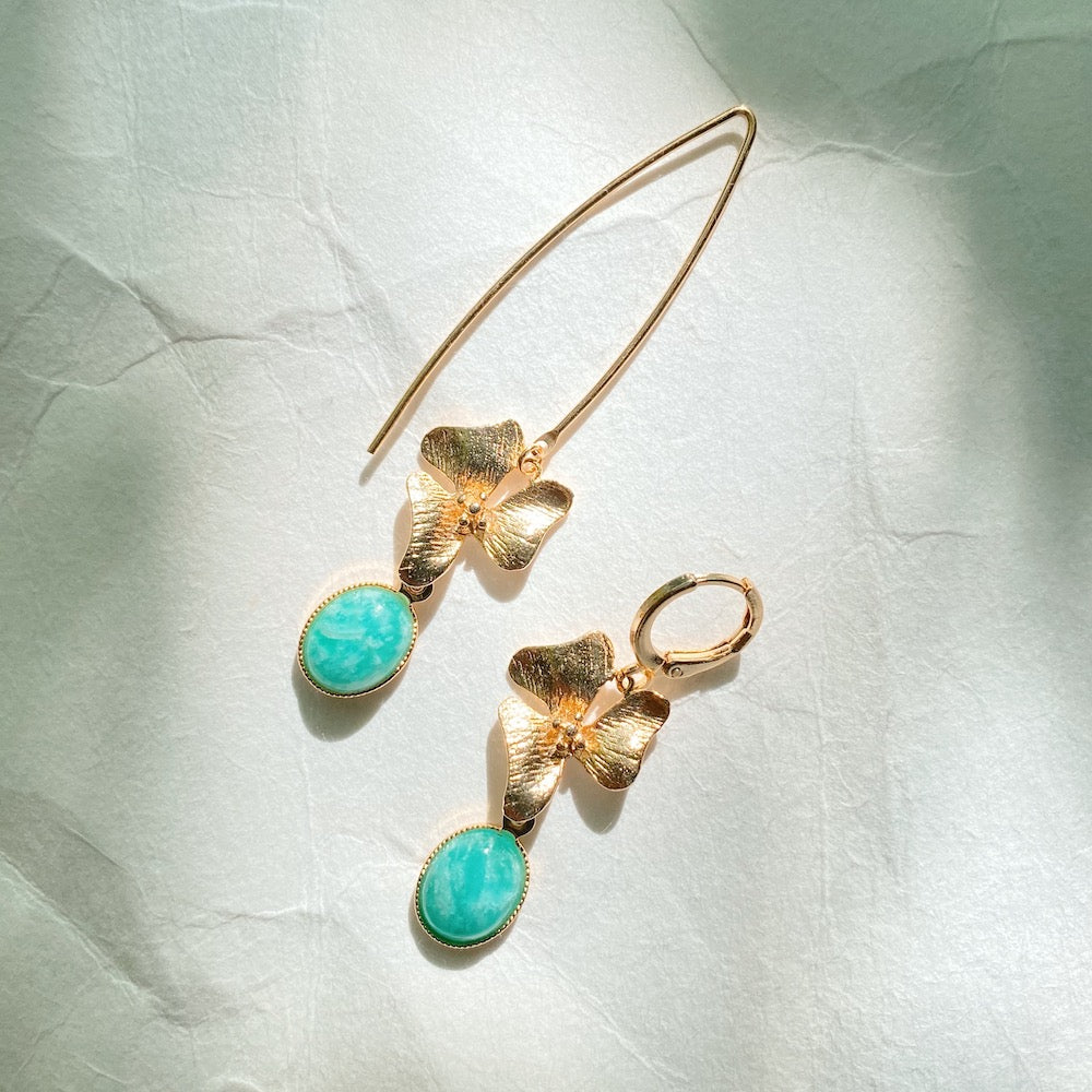 Exemple de création : Duo de Boucles Orchidée – tuto Perles Corner