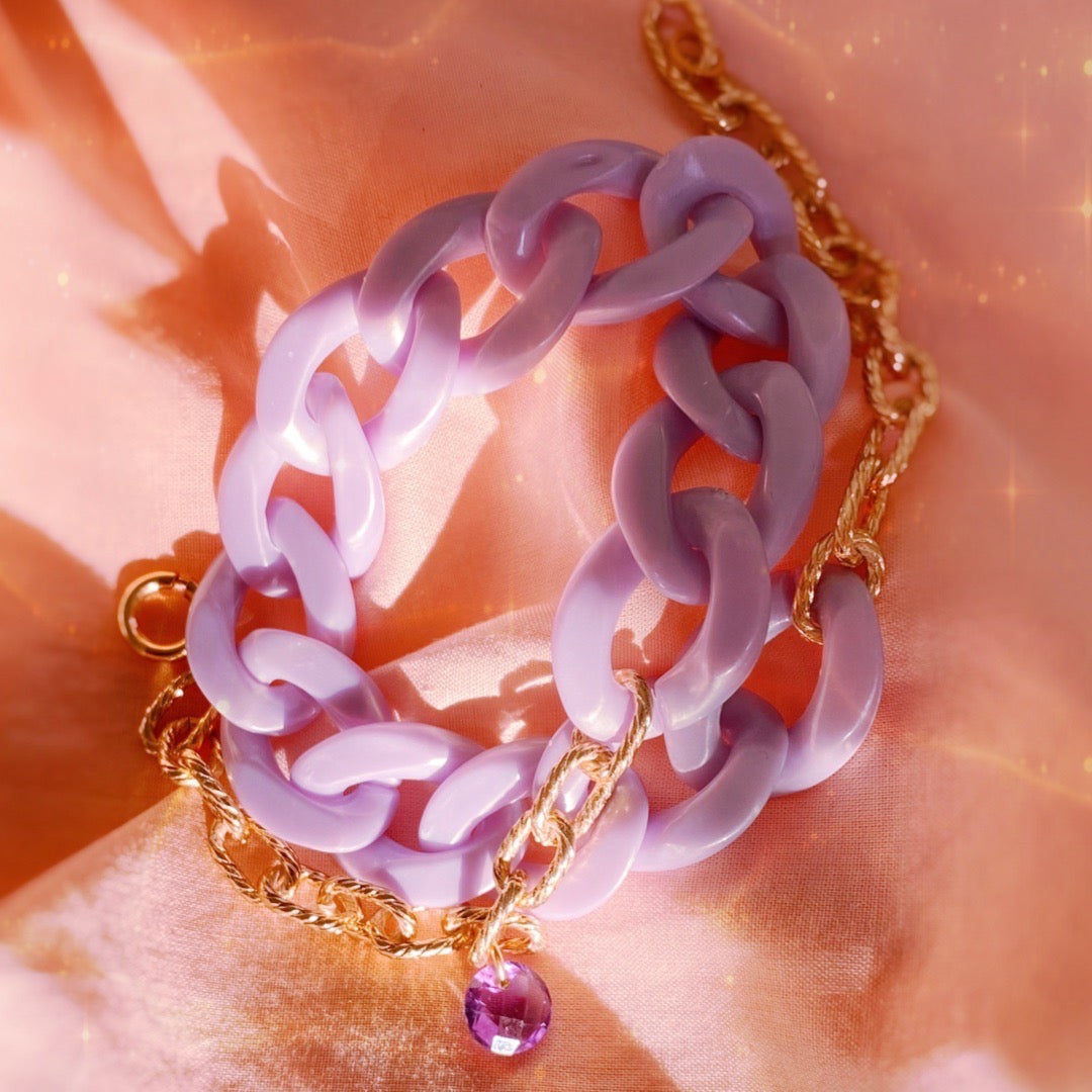 Exemple de création : Bracelet multi-chaînes tendance avec une touche d'améthyste ! – tuto Perles Corner
