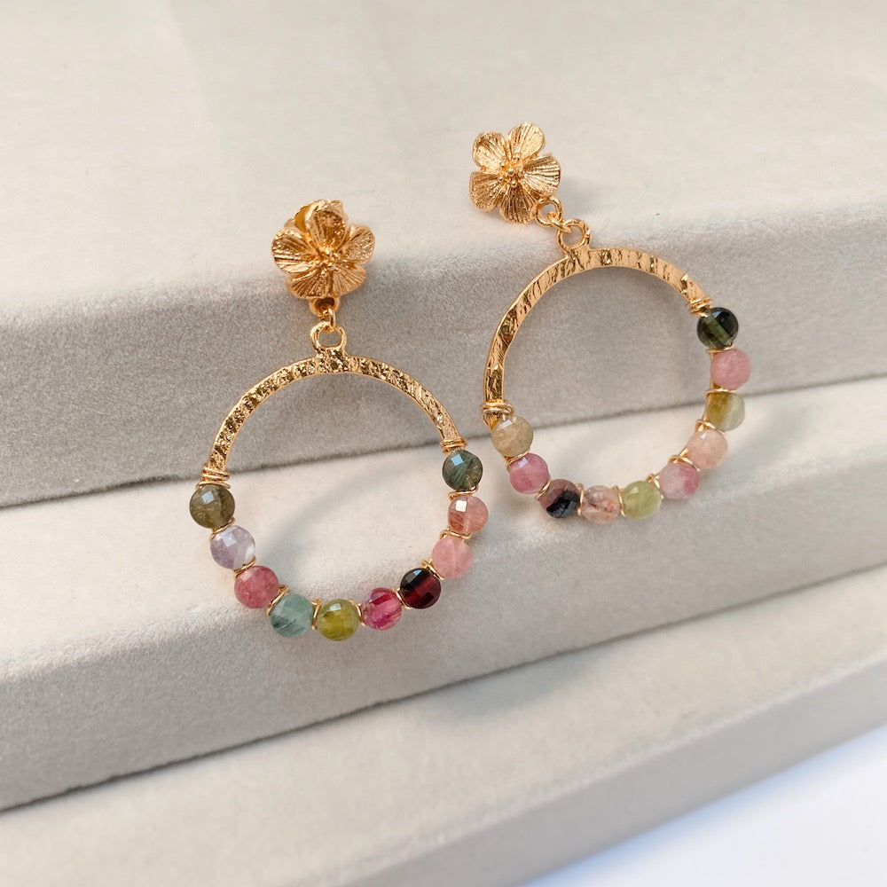 Exemple de création : Boucles Tourmaline – tuto Perles Corner