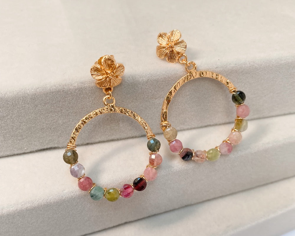 Exemple de création : Boucles Tourmaline – tuto Perles Corner