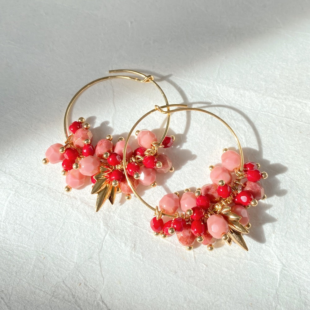 Exemple de création : Boucles Berries – tuto Perles Corner