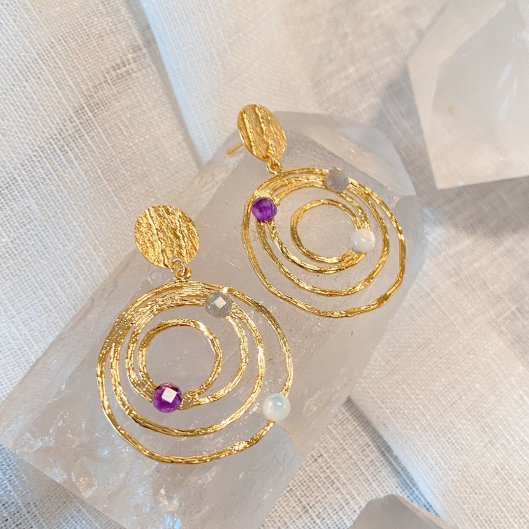 Exemple de création : Boucles Galaxie – tuto Perles Corner