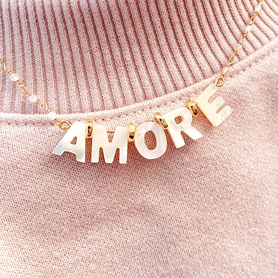 Exemple de création : Collier AMORE – tuto Perles Corner