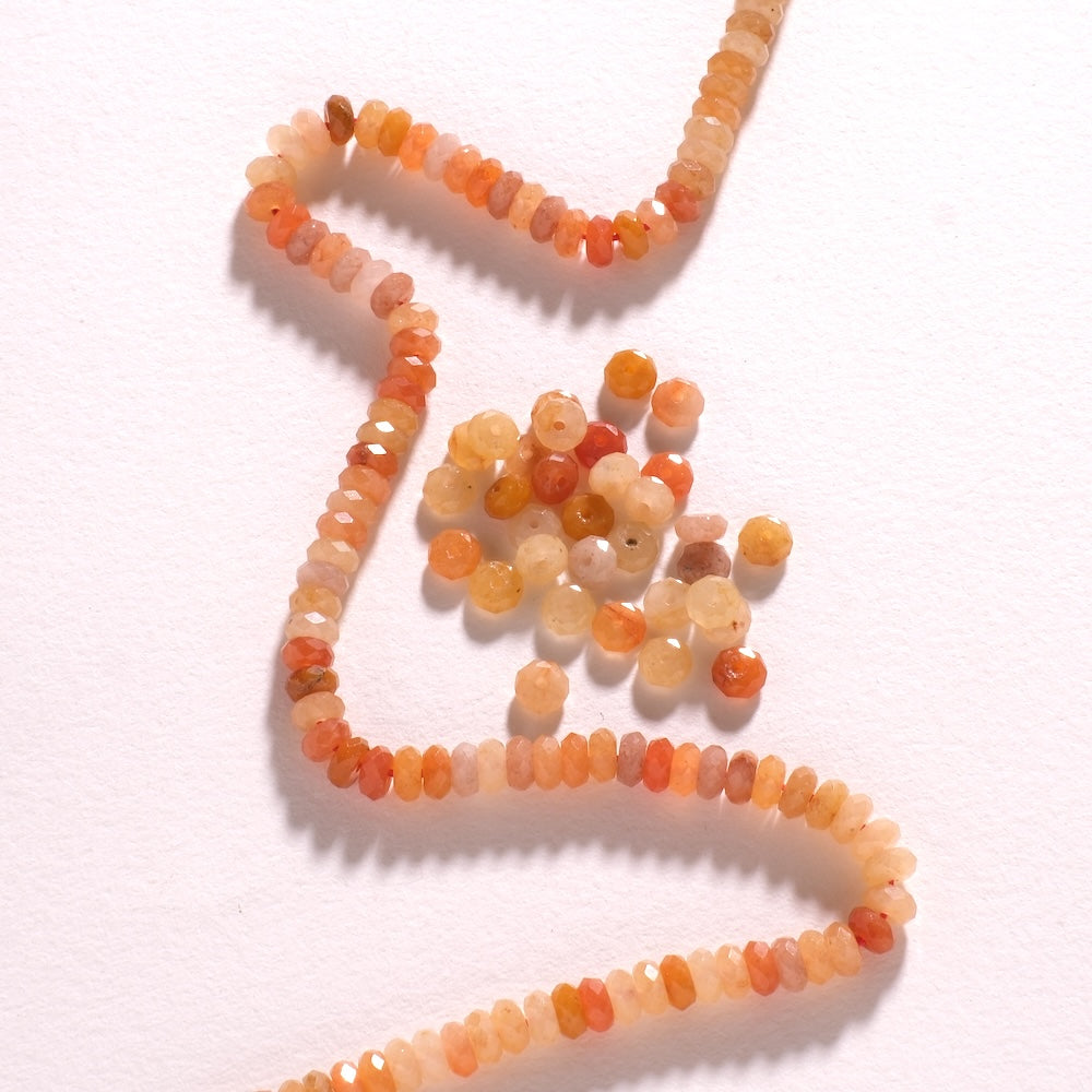 Lot de 20 perles rondelles heishi en aventurine naturelle brun orangé