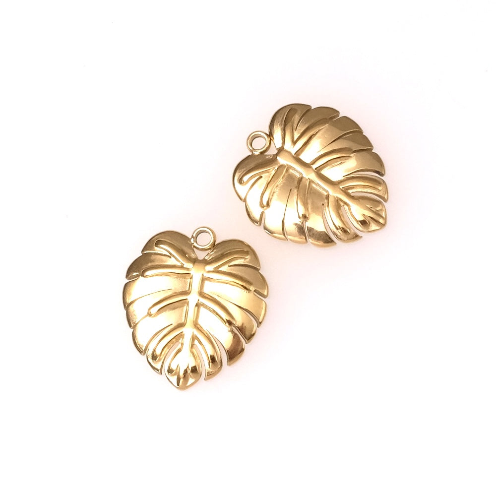 Pendentif Monstera en acier inoxydable 304 Doré 14K