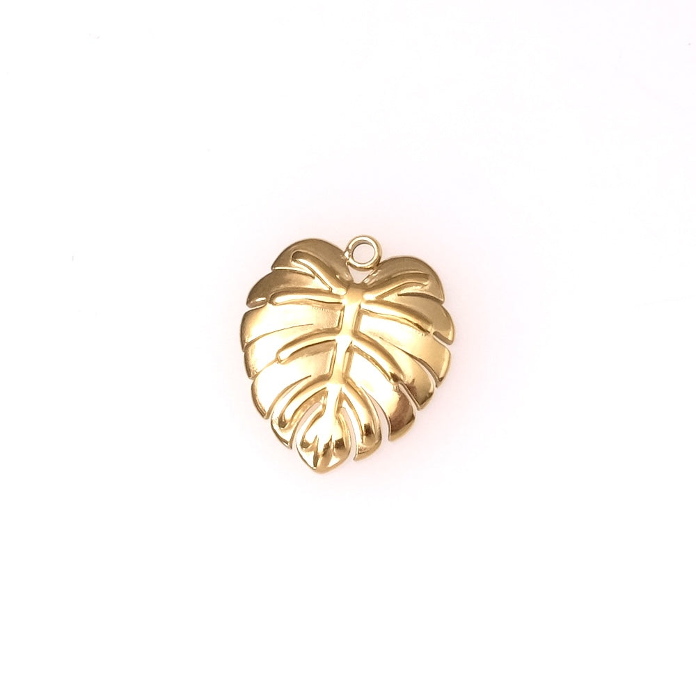 Pendentif Monstera en acier inoxydable 304 Doré 14K