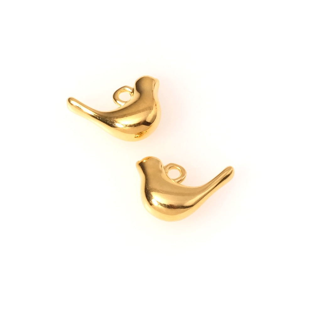 Pendentif Oiseau en Zamak doré Or 24K