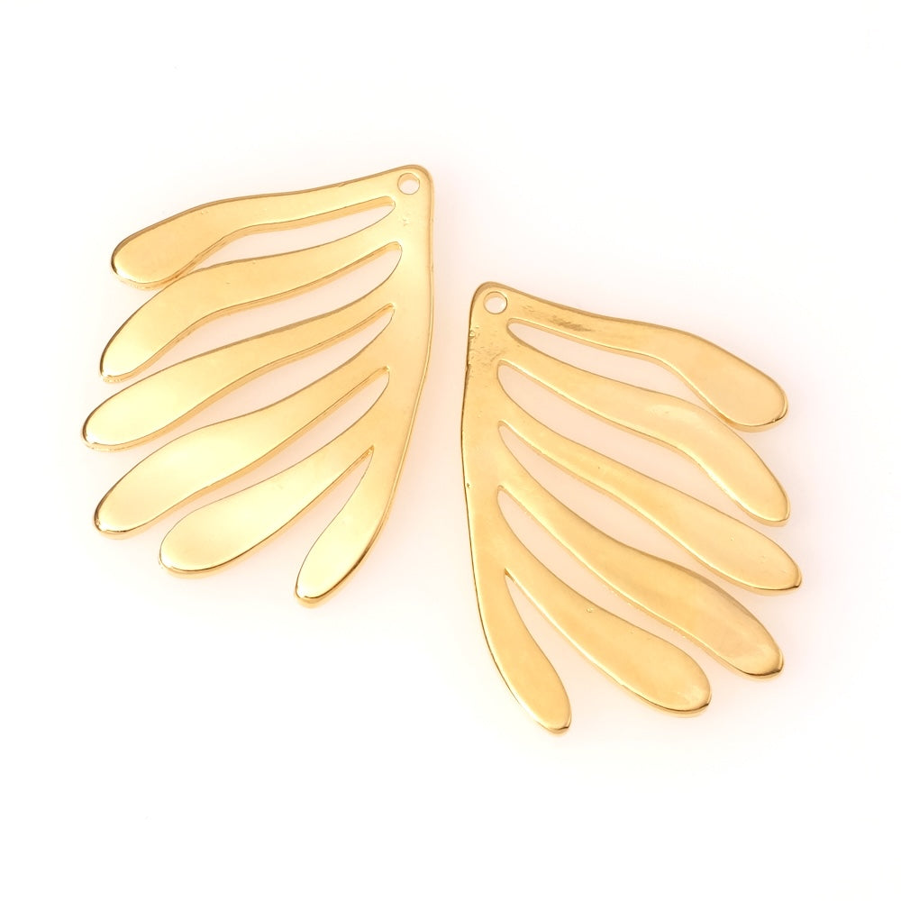 Pendentif algue en Zamak doré Or 24K