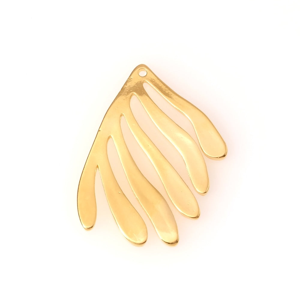 Pendentif algue en Zamak doré Or 24K