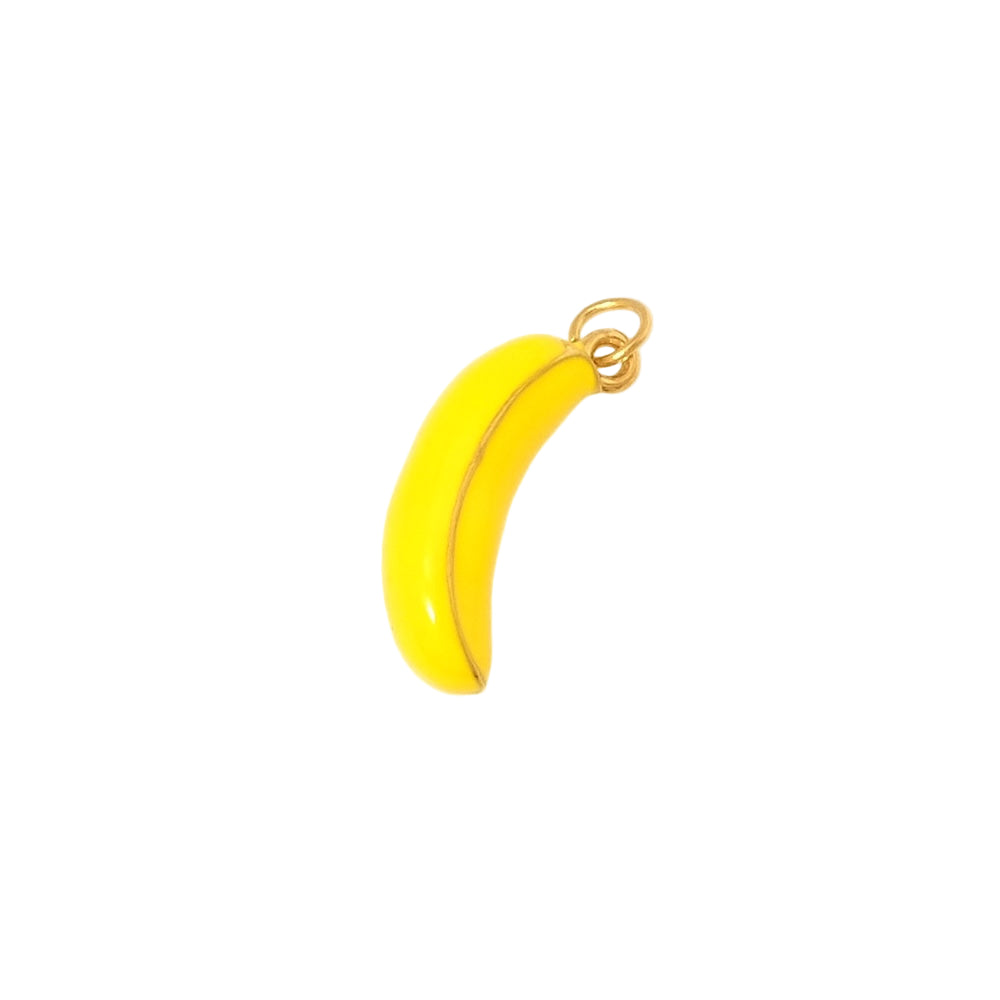 Pendentif banane émaillée en acier inoxydable 304 Doré 18K