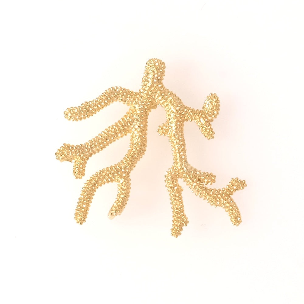 Pendentif branche de corail en laiton Doré à l'or fin 24K Premium