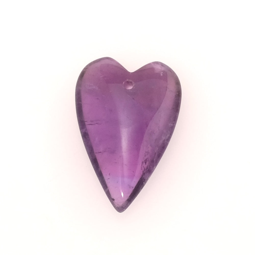 Pendentif coeur 30 x 20mm en pierre naturelle Améthyste