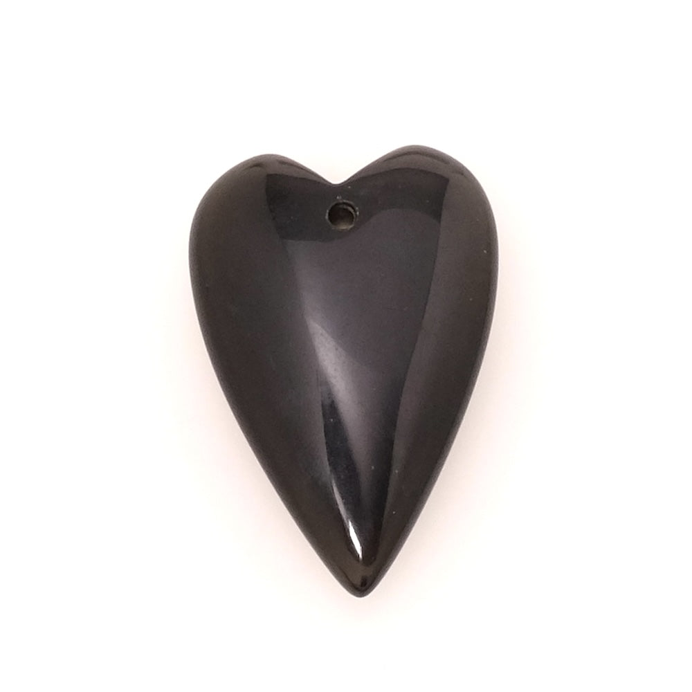 Pendentif coeur 30 x 20mm en pierre naturelle Obsidienne