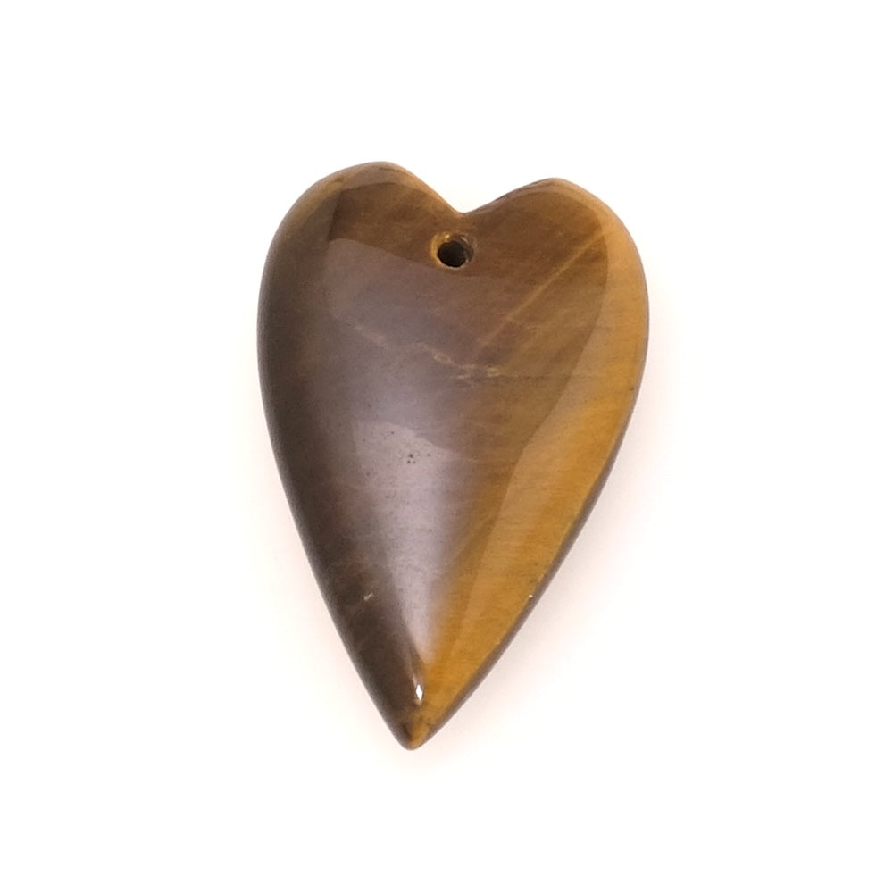 Pendentif coeur 30 x 20mm en pierre naturelle Oeil de Tigre