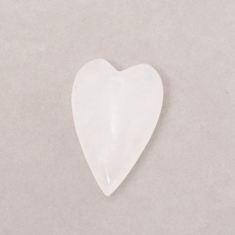 Pendentif coeur 30 x 20mm en pierre naturelle Quartz Cristal de roche
