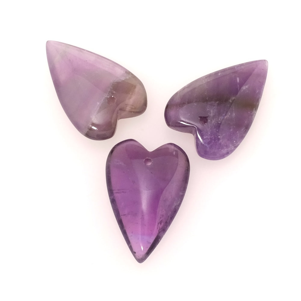 Pendentif coeur en pierre naturelle Améthyste
