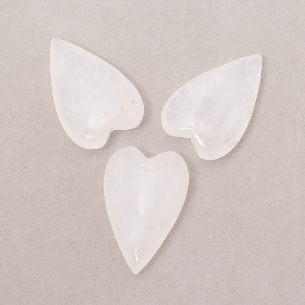Pendentif coeur en pierre naturelle Quartz Cristal de roche