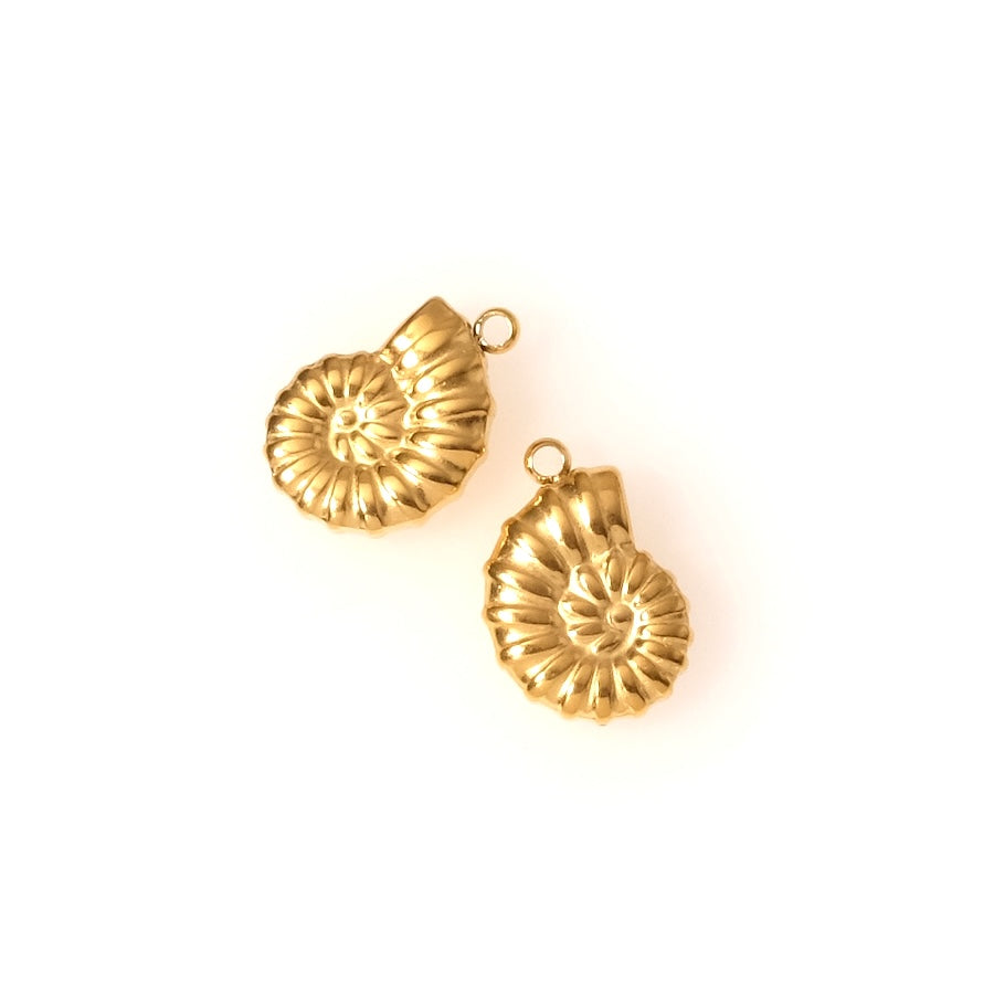 Pendentif coquillage en acier inoxydable 304 Doré 14K