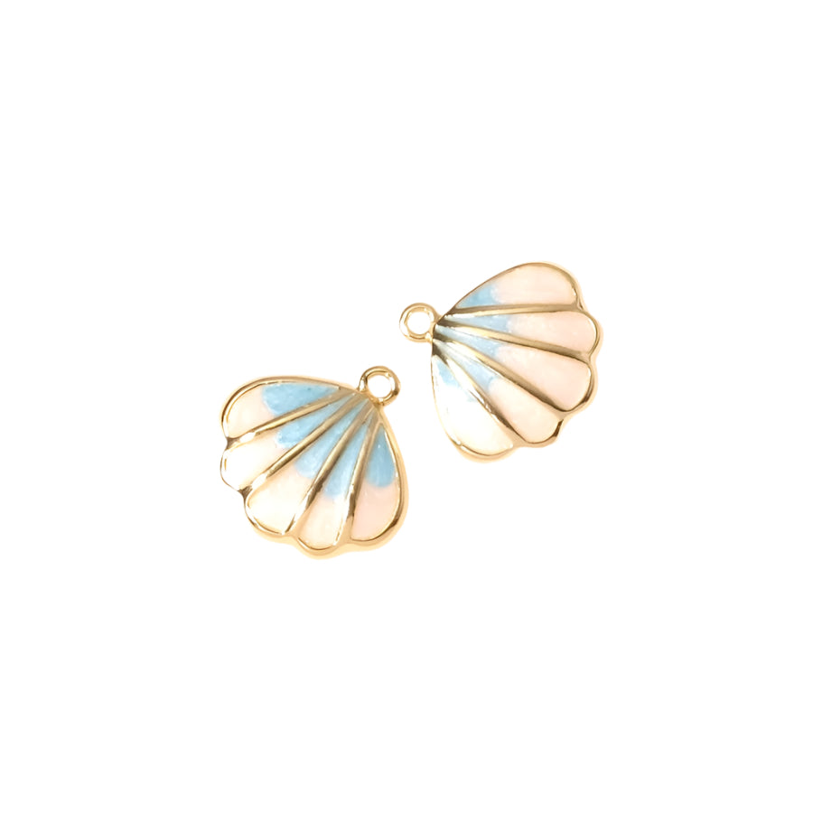 Pendentif coquillage émaillé nacré en acier inoxydable 304 Doré 18K