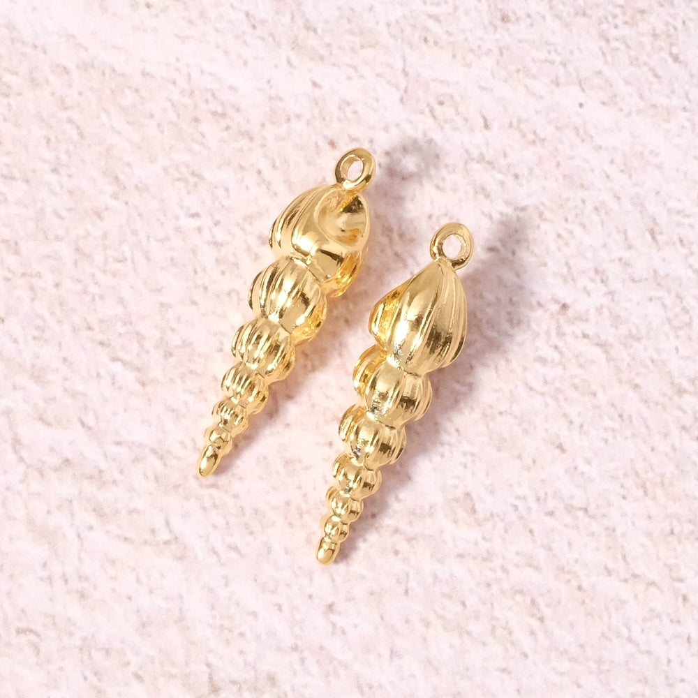 Pendentif coquillage scalaire en Zamak doré Or 24K