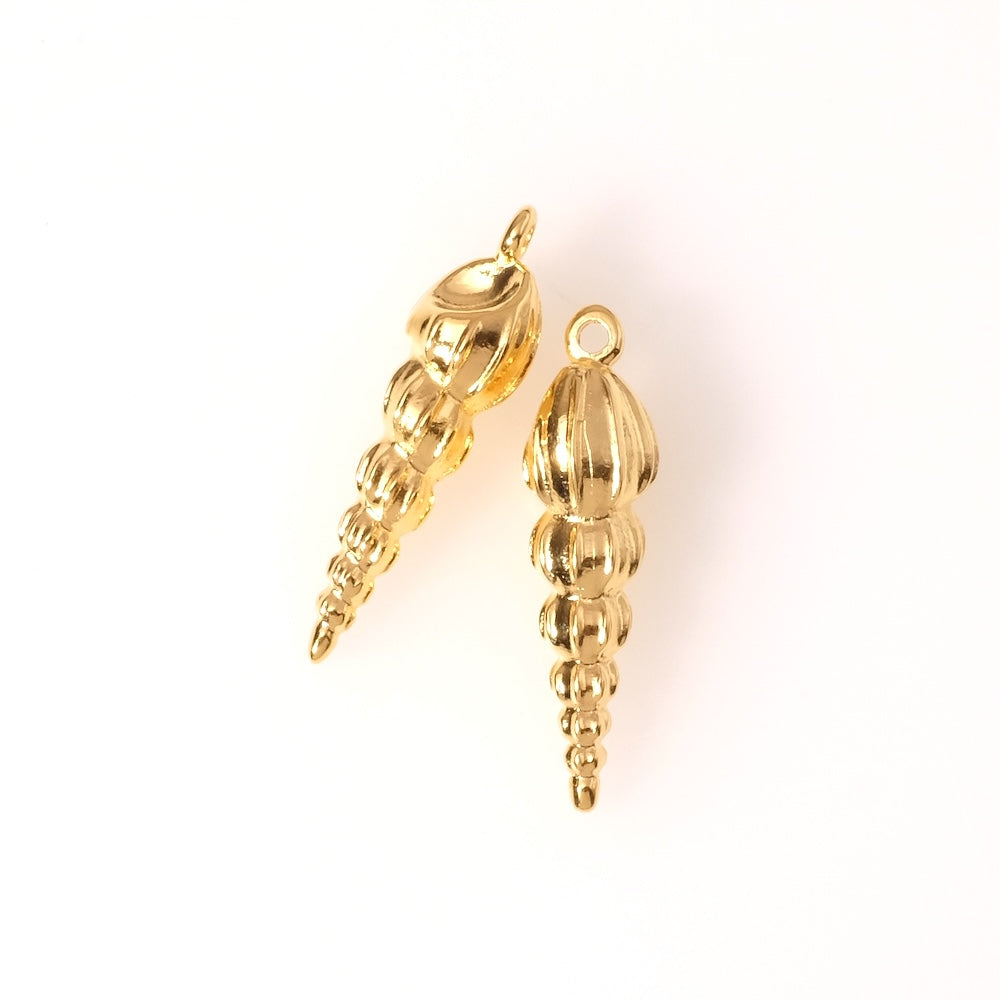 Pendentif coquillage scalaire en Zamak doré Or 24K