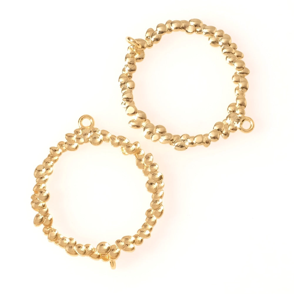 Pendentif couronne végétale en laiton doré à l&#39;or fin 24K Premium