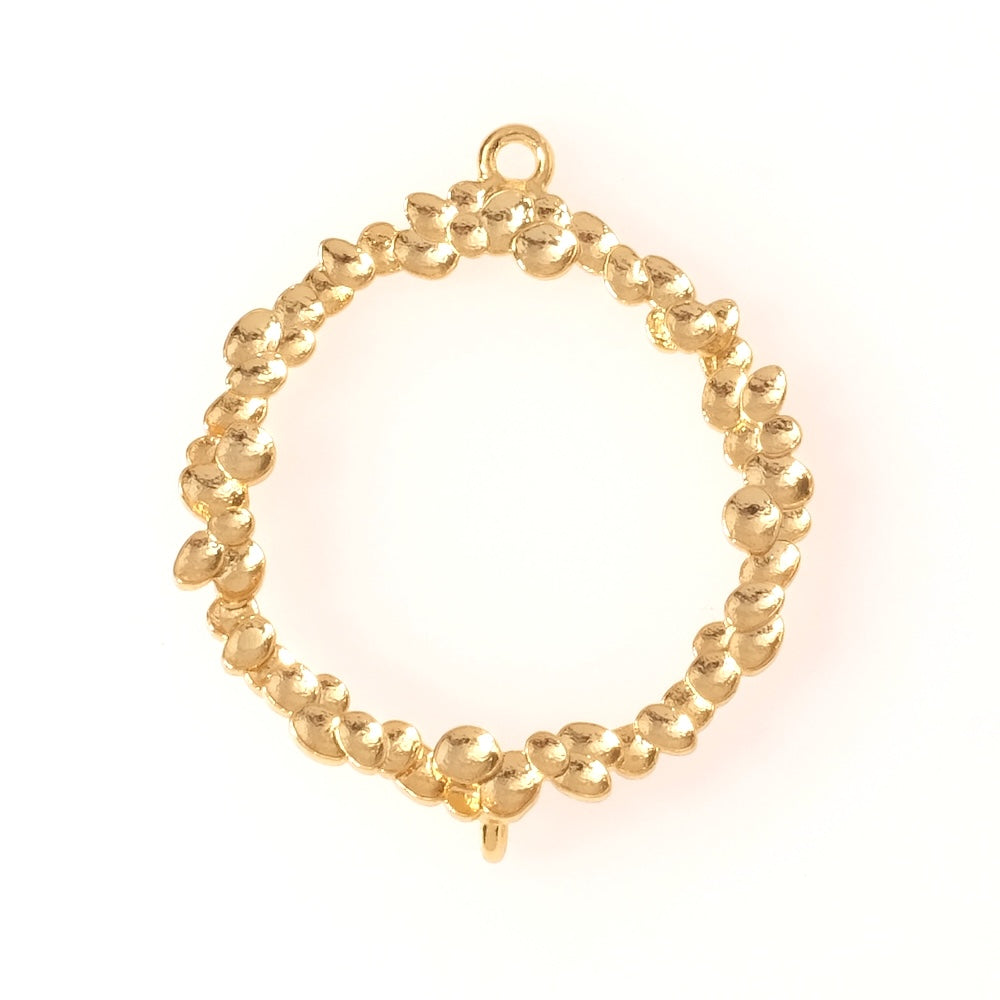 Pendentif couronne végétale en laiton doré à l'or fin 24K Premium