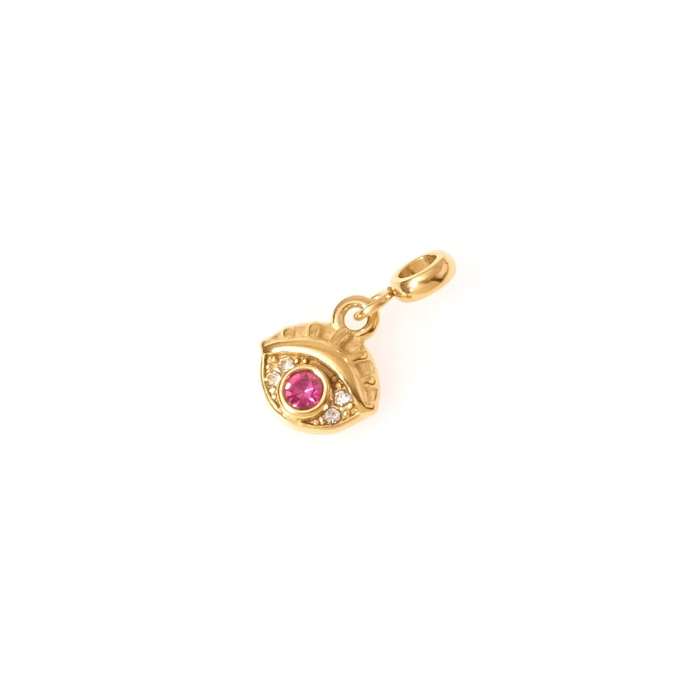 Pendentif oeil avec strass en acier inoxydable 304 Doré