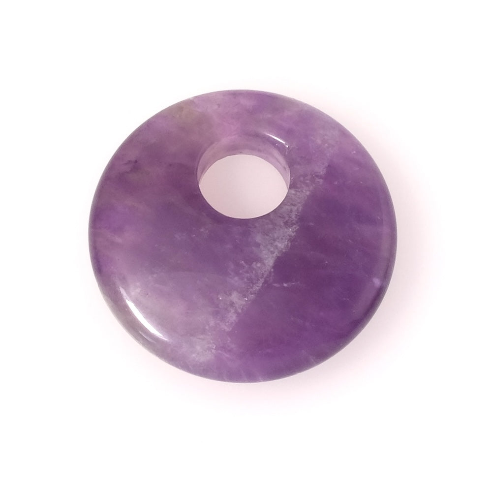 Pendentif palet rond en pierre naturelle Améthyste